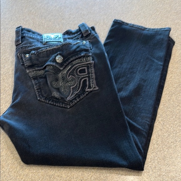 Rock Revival  off Black Denim “Baxter Straight”Jeans size 40/31 - Picture 1 of 13